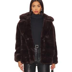 BLANKNYC Faux Fur Coat in Americano Size L New with Tag MSRP $148